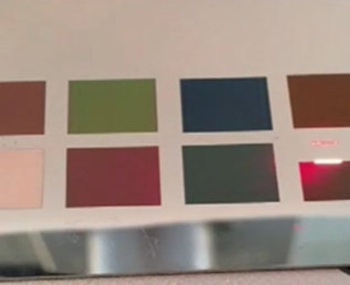 Цветовая маркировка MOPA на материале SS
